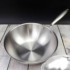 18/10 Stainless Steel 32cm Frying Pan Top Grade Skillet with Lid