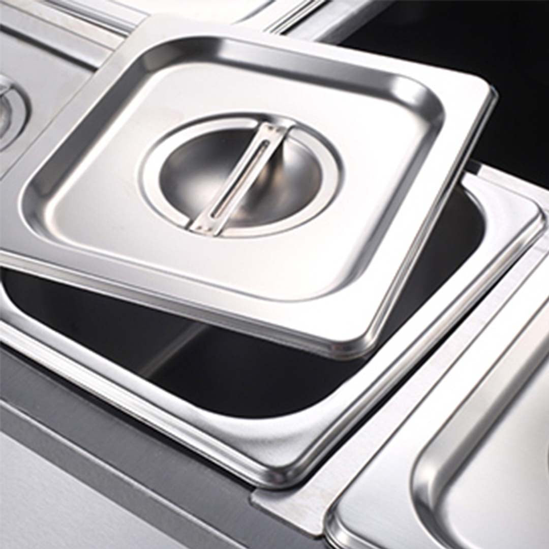 Stainless Steel 3 X 1/2 GN Pan Electric Bain-Marie Food Warmer with Lid