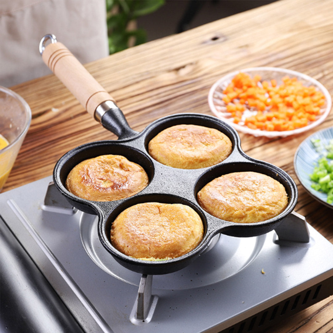 4 Mold Multi-Portion Cast Iron Fry Pan
