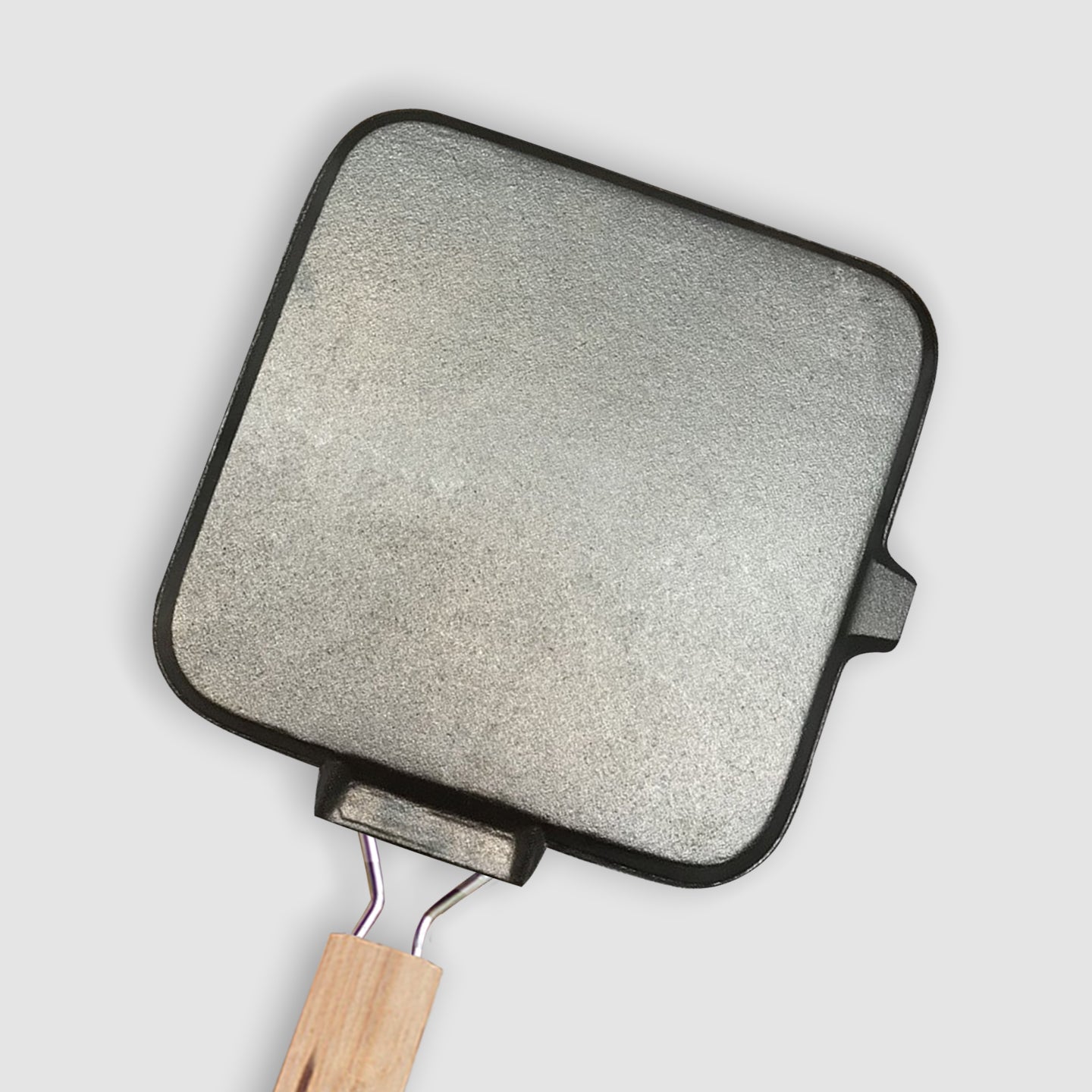 SOGA 28cm Ribbed Cast Iron Square Steak Frying Pan