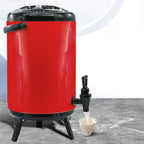 18L Stainless Steel Milk Tea Barrel with Faucet Red
