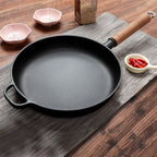 25cm Round Cast Iron Frying Pan Skillet with Helper Handle