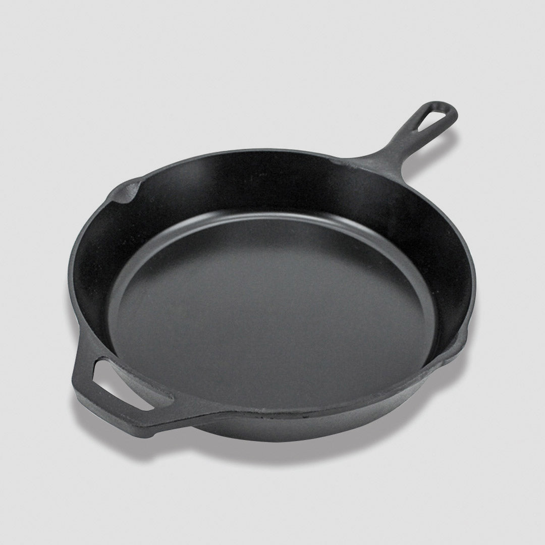 SOGA 30cm Round Cast Iron Frying Pan with Helper Handle