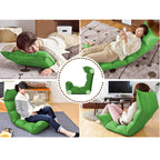Leather Floor Recliner Lazy Chair Green