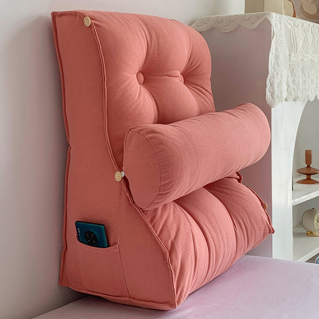 60cm Peach Wedge Lumbar Pillow