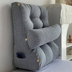 60cm Silver Wedge Lumbar Pillow