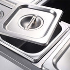 Stainless Steel 6 X 1/3 GN Pan Electric Bain-Marie Food Warmer with Lid