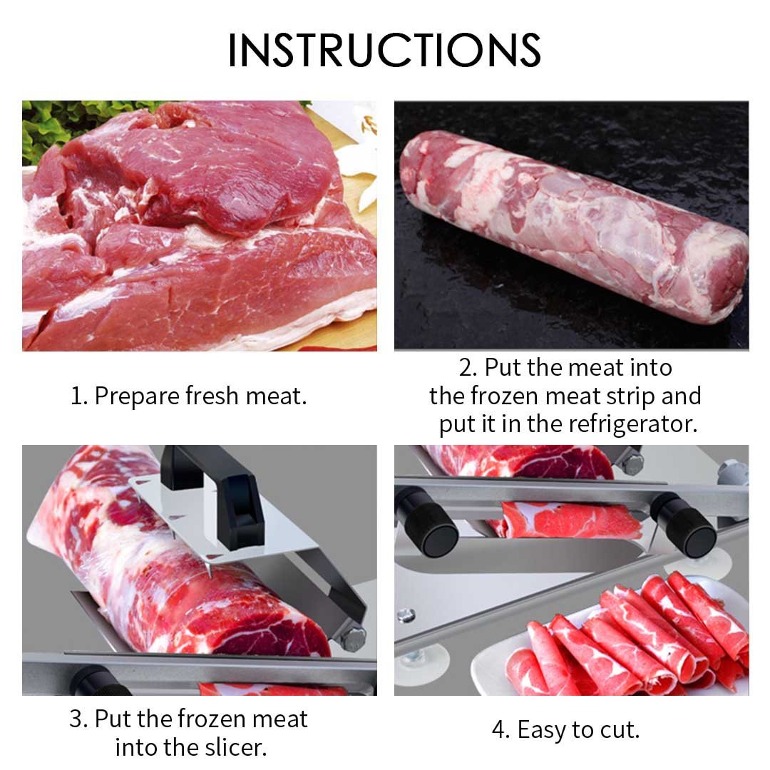 Manual Frozen Meat Slicer 18/10 Commercial Stainless Steel