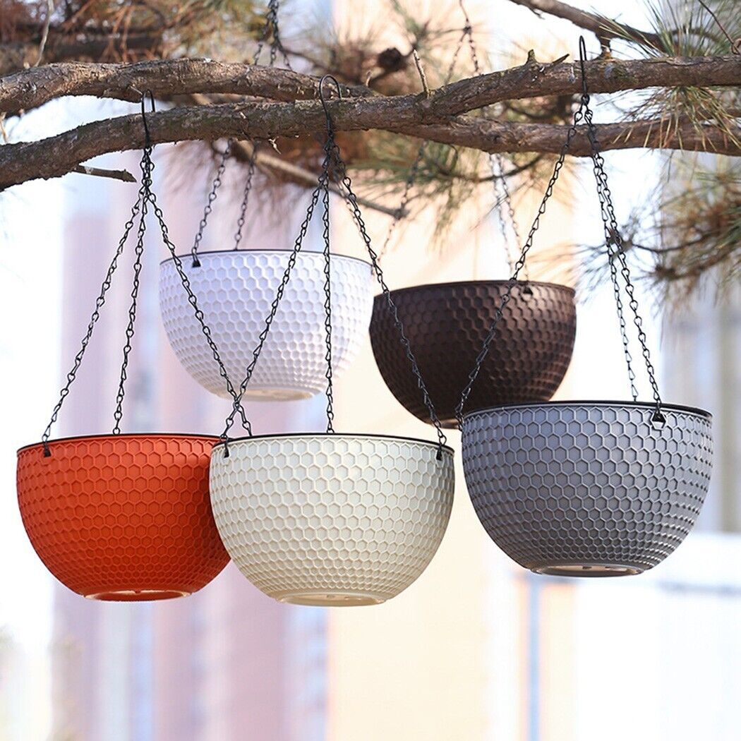 Red Medium Hanging Flower Pot