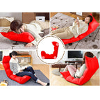 Leather Floor Recliner Lazy Chair Red