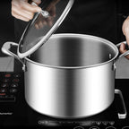 20cm Stainless Steel Soup Pot with Glass Lid