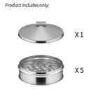 5 Tier Stainless Steel Steamers With Lid 25cm