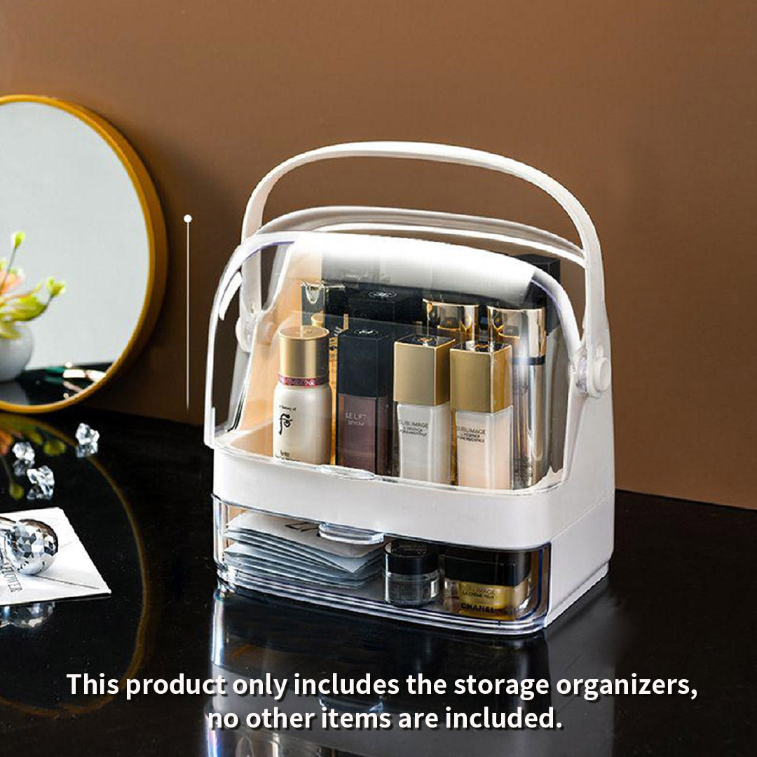 2 Tier White Countertop Makeup Storage Organiser