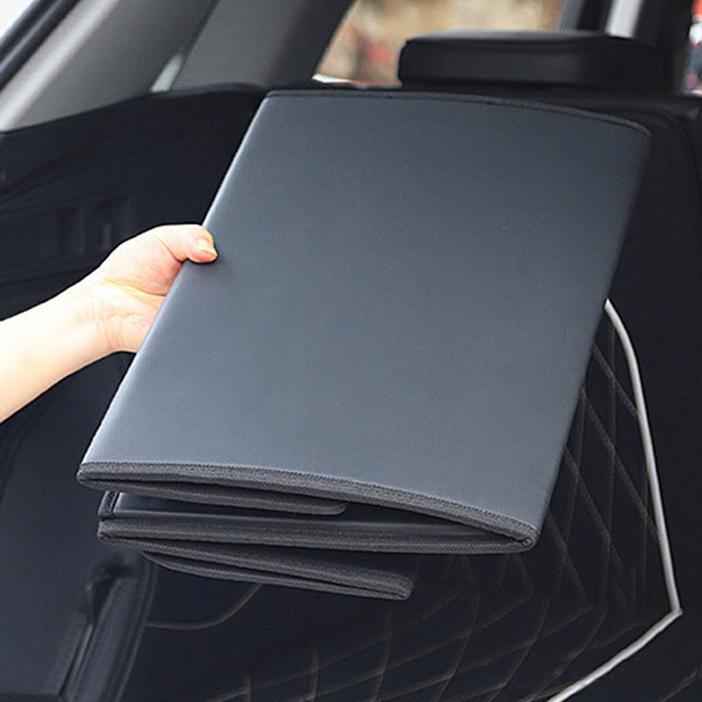 Leather Car Boot Foldable Trunk Cargo Organizer Box Black Large