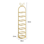 7 Tier Bunny Ears Shape Gold Plated Metal Shoe Rack Organiser