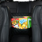 Black Leather  Multi-Purpose Back Seat Interior Accessories Bag