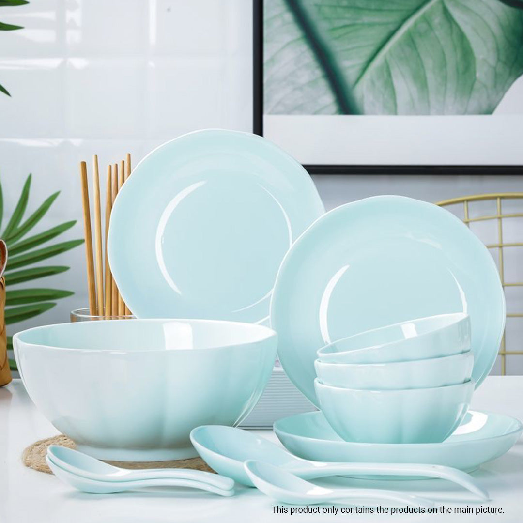 Light Blue Ceramic Dinnerware Set of 5