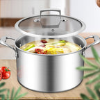 24cm Stainless Steel Soup Pot with Glass Lid