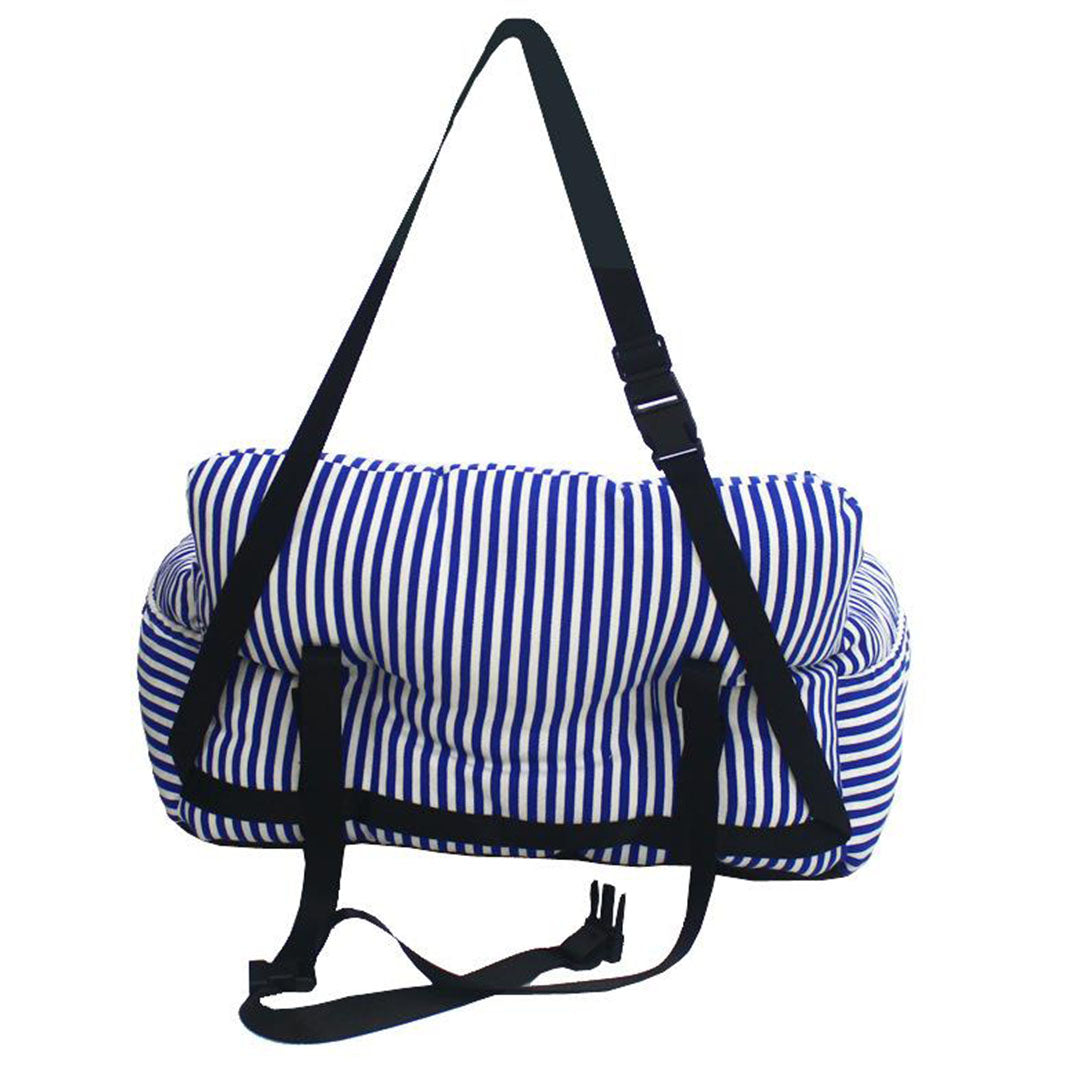 Portable Soft Padded Car Seat Dog Carrier Bed Blue