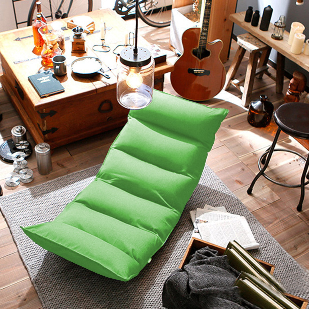 Leather Floor Recliner Lazy Chair Green