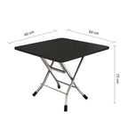 Black Foldable Portable Standing Legs Square Table