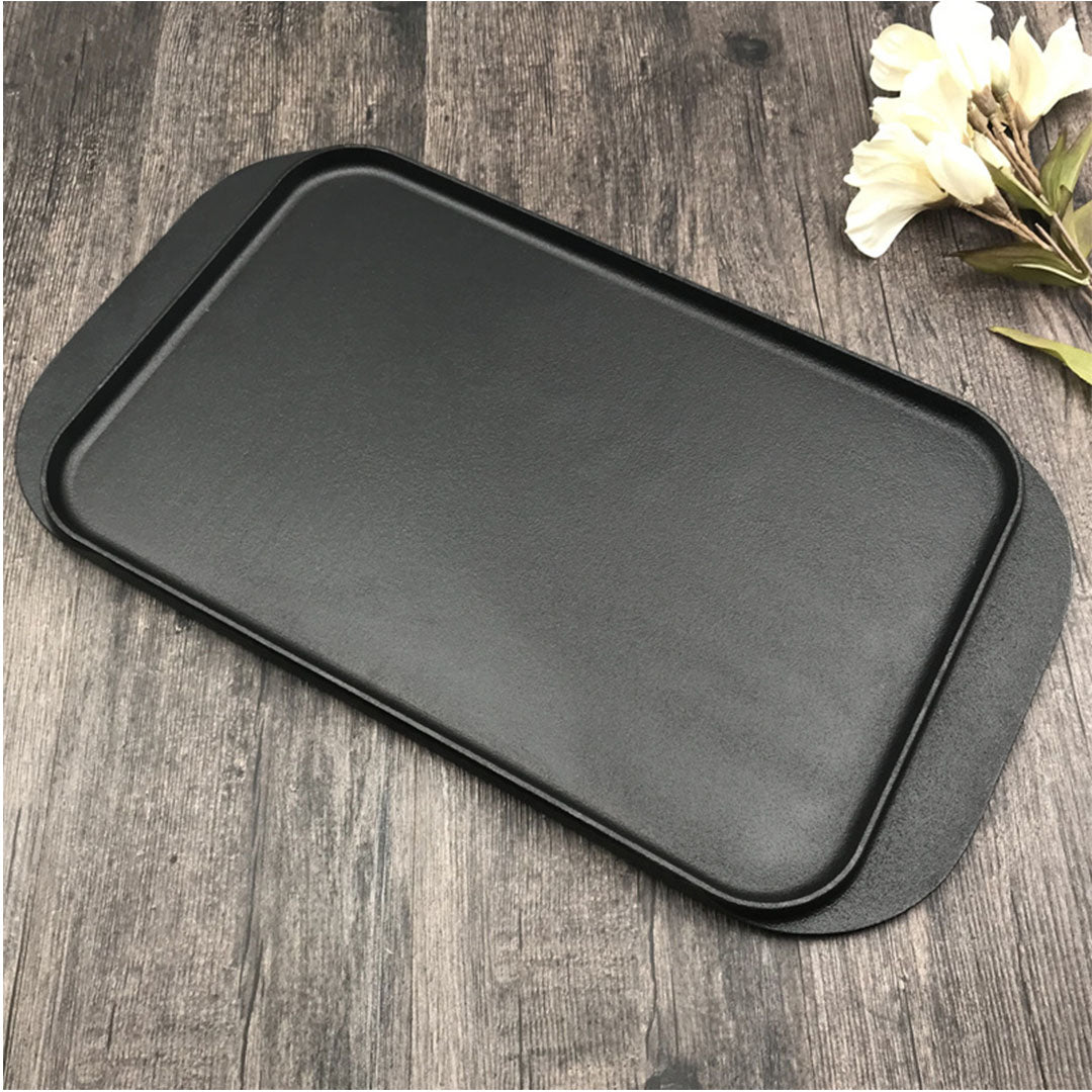 47cm Cast Iron Ridged Griddle Plate