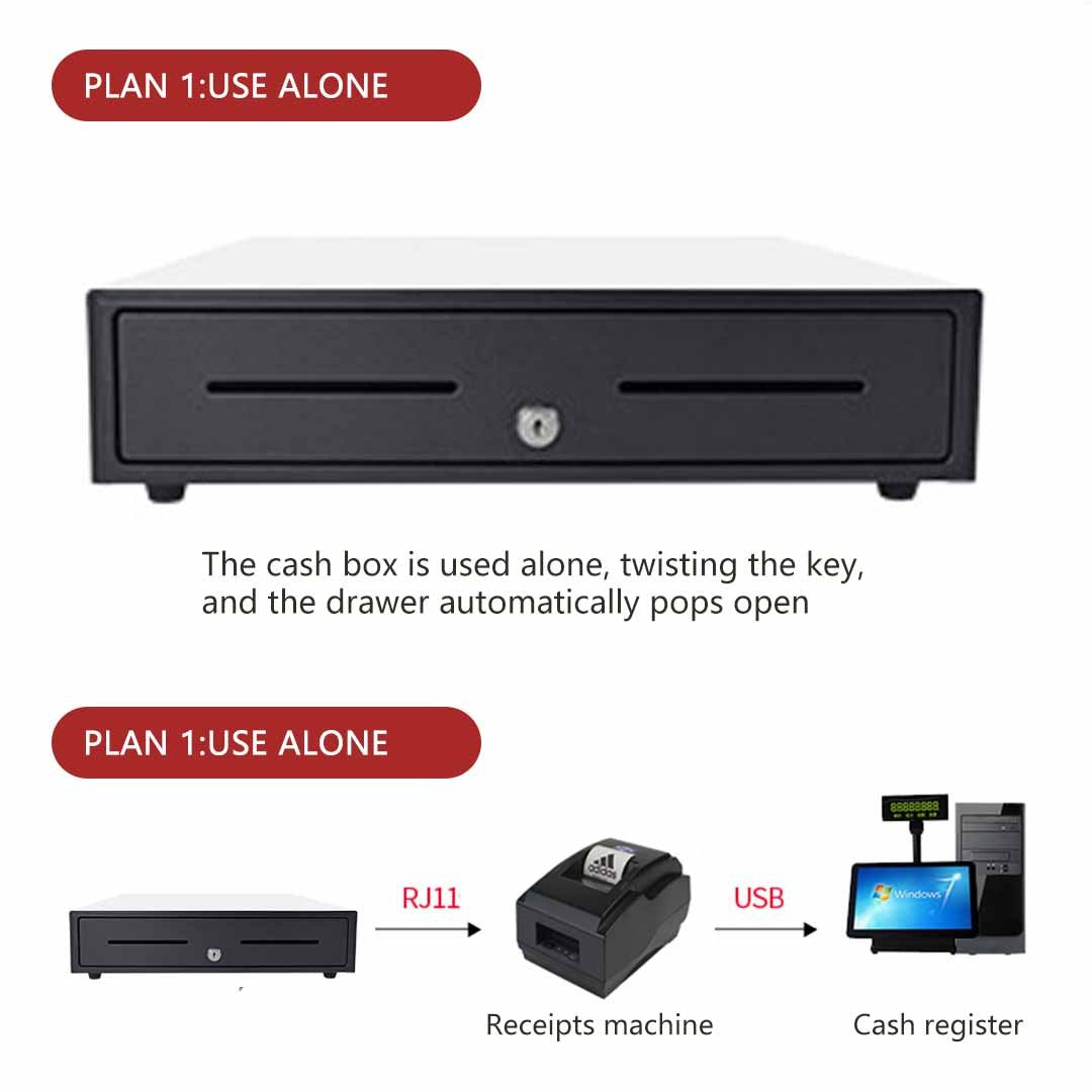 Electronic Cash Drawer 4 Bills 8 Coins Tray Pos 410