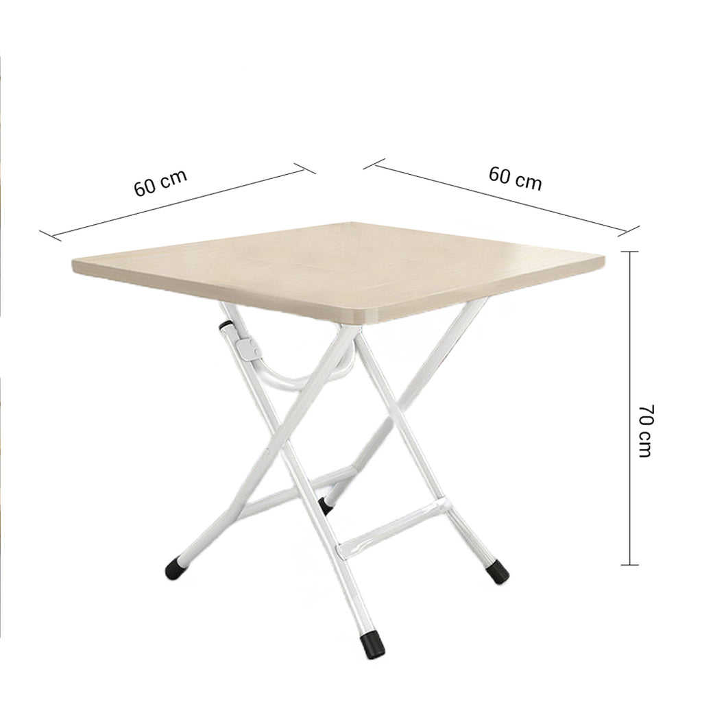 White Foldable Portable Standing Legs Square Table