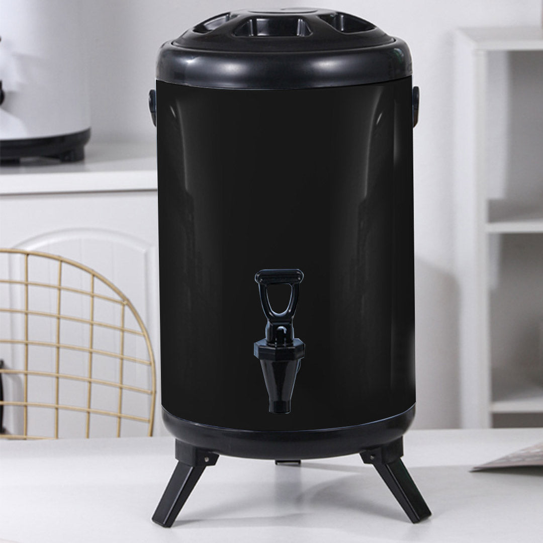 18L Stainless Steel Milk Tea Barrel with Faucet Black