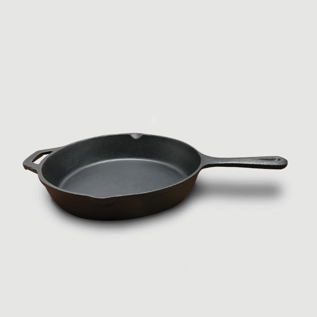 SOGA 30cm Round Cast Iron Frying Pan with Helper Handle