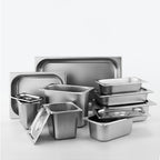 Gastronorm GN Pan Full Size 1/3 GN Pan 10cm Deep Stainless Steel Tray with Lid