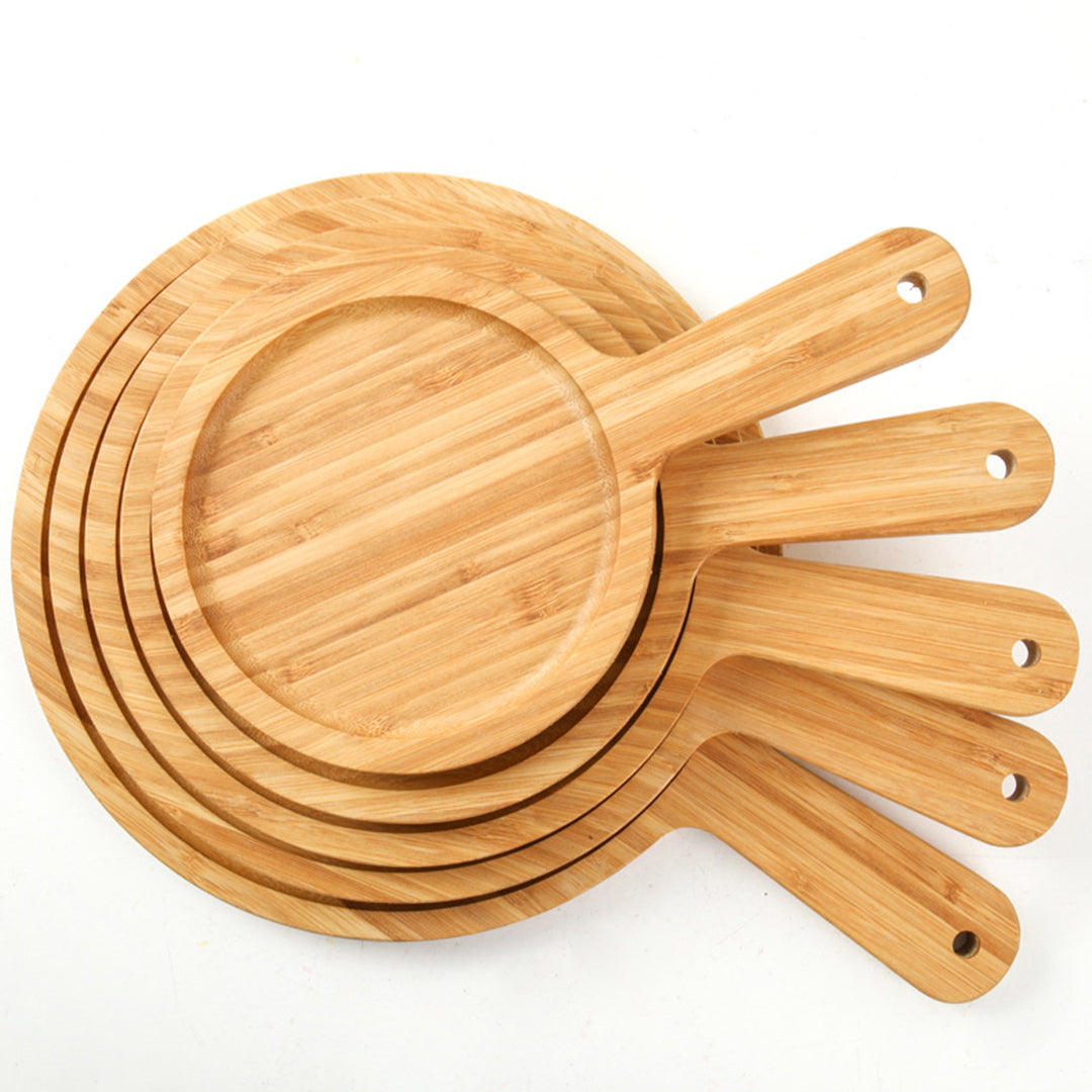 7 inch Blonde Round Wooden Tray