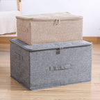 Beige Small Double Zipper Storage Box
