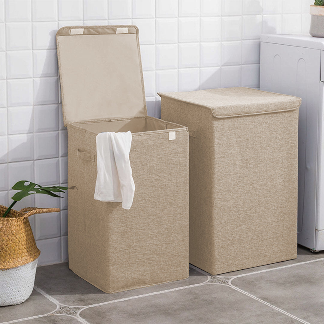Beige Medium Laundry Hamper Storage Box