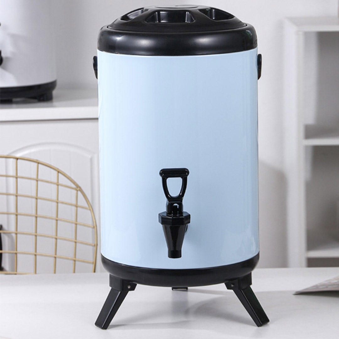 16L Stainless Steel Milk Tea Barrel with Faucet White
