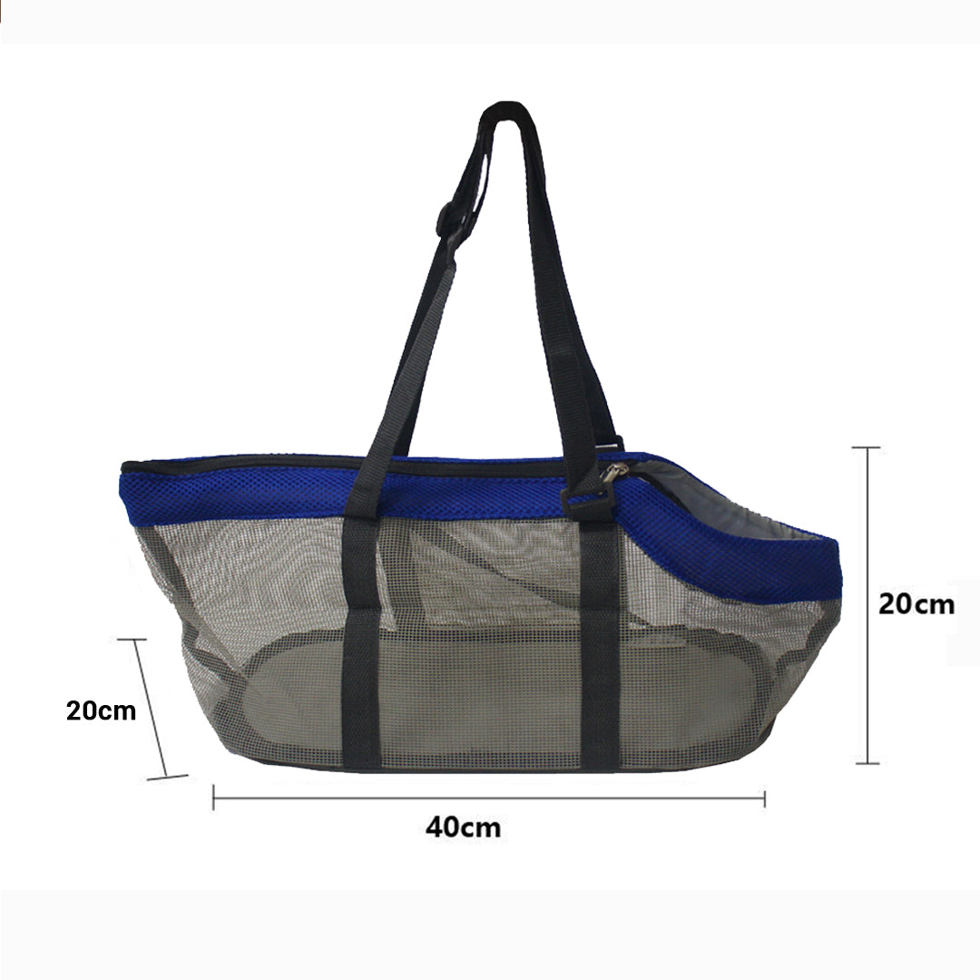 Waterproof Breathable Net Mesh Pet Carrier Bag Grey