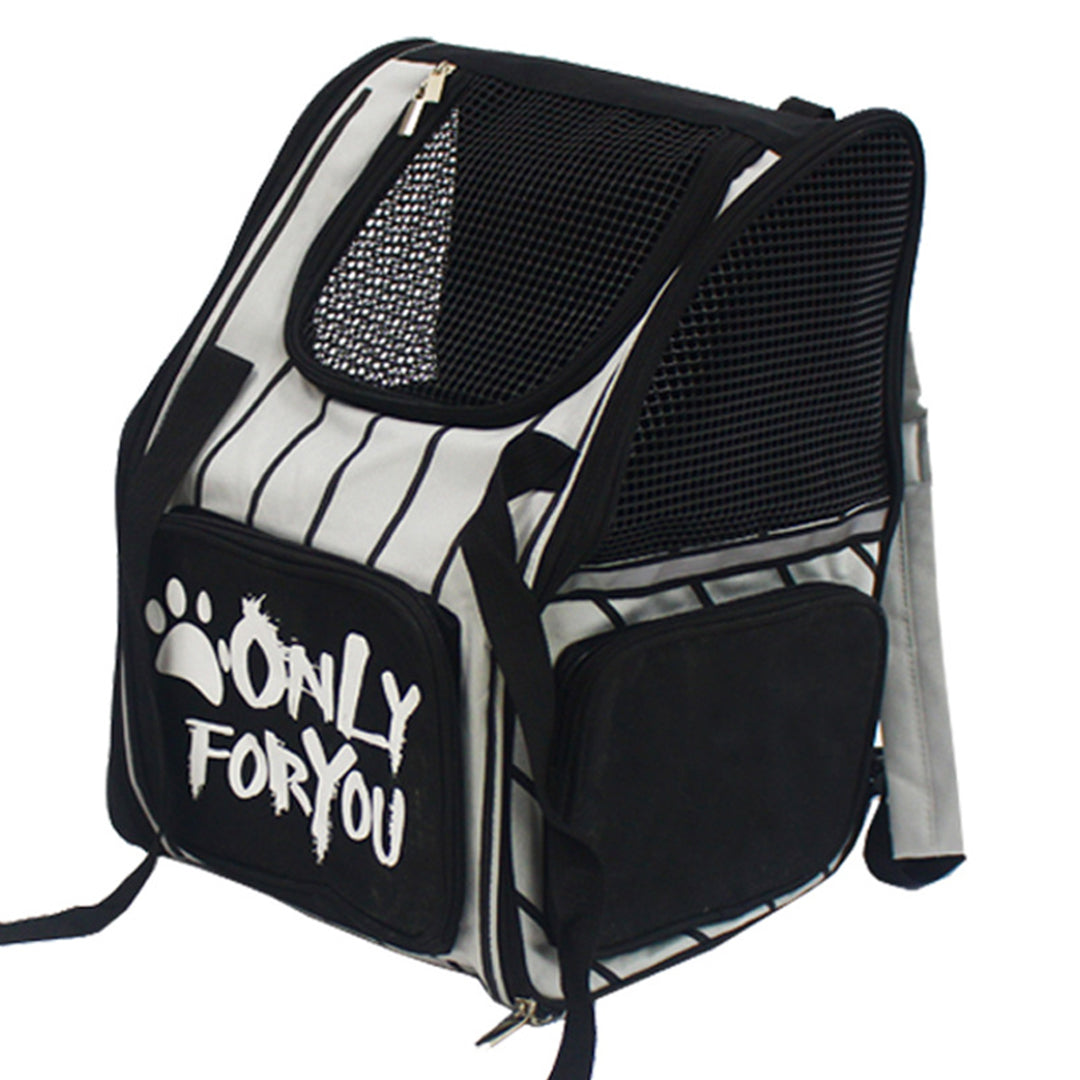 Black Portable Backpack Pet Carrier Breathable Mesh
