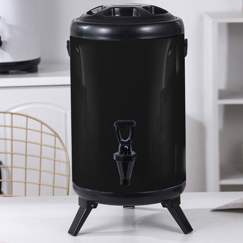 8L Stainless Steel Milk Tea Barrel with Faucet Black