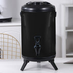 8L Stainless Steel Milk Tea Barrel with Faucet Black