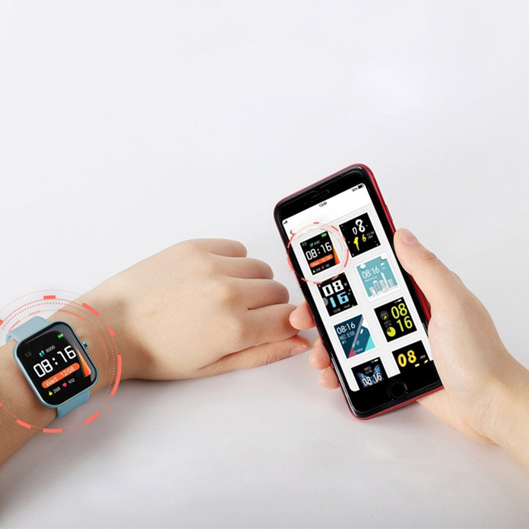 Waterproof Smart Watch Heart Rate Monitor P8 Blue