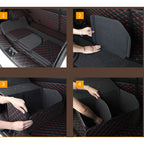 Leather Car Boot Foldable Trunk Cargo Organizer Box Black/Red Stitch Medium