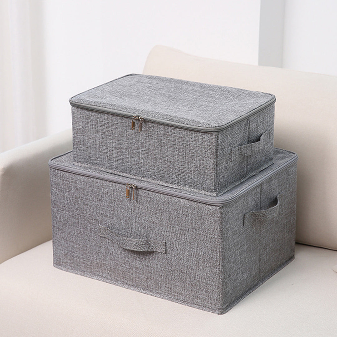 Grey Small Double Zipper Storage Box