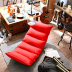 Leather Floor Recliner Lazy Chair Red