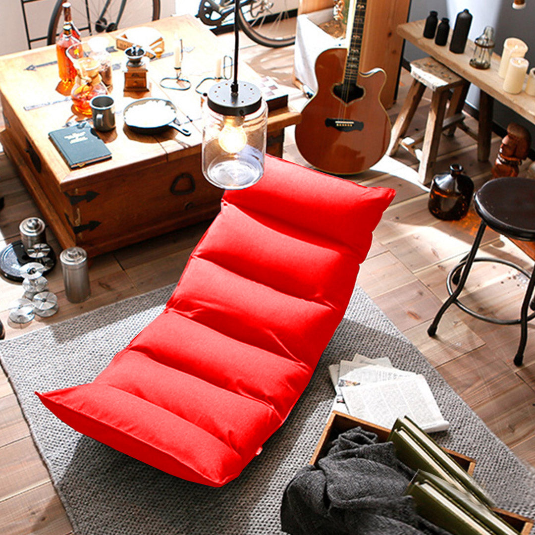 Leather Floor Recliner Lazy Chair Red
