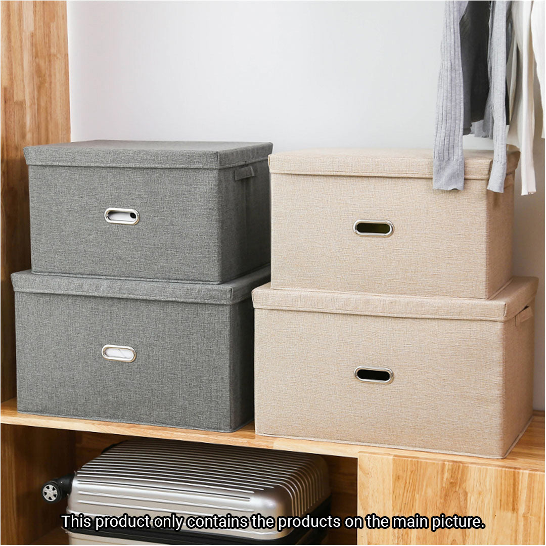Grey Small Foldable Canvas Storage Box