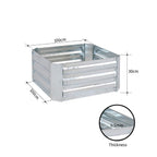 100cm Square Galvanized Raised Garden Bed Silver