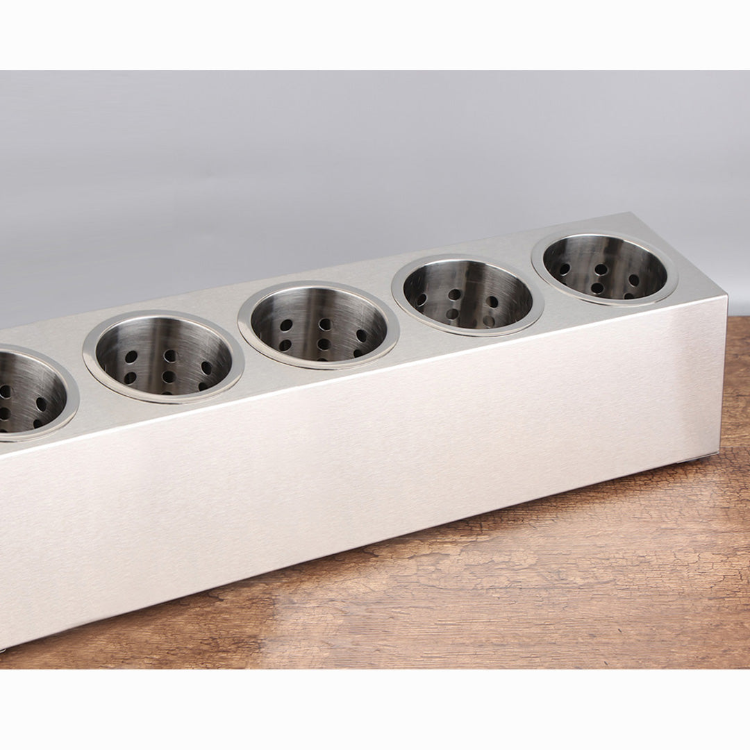 18/10 Stainless Steel Commercial Cutlery Holder with 5 Holes