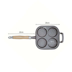 4 Mold Cast Iron Pancake Omelette Fry Pan