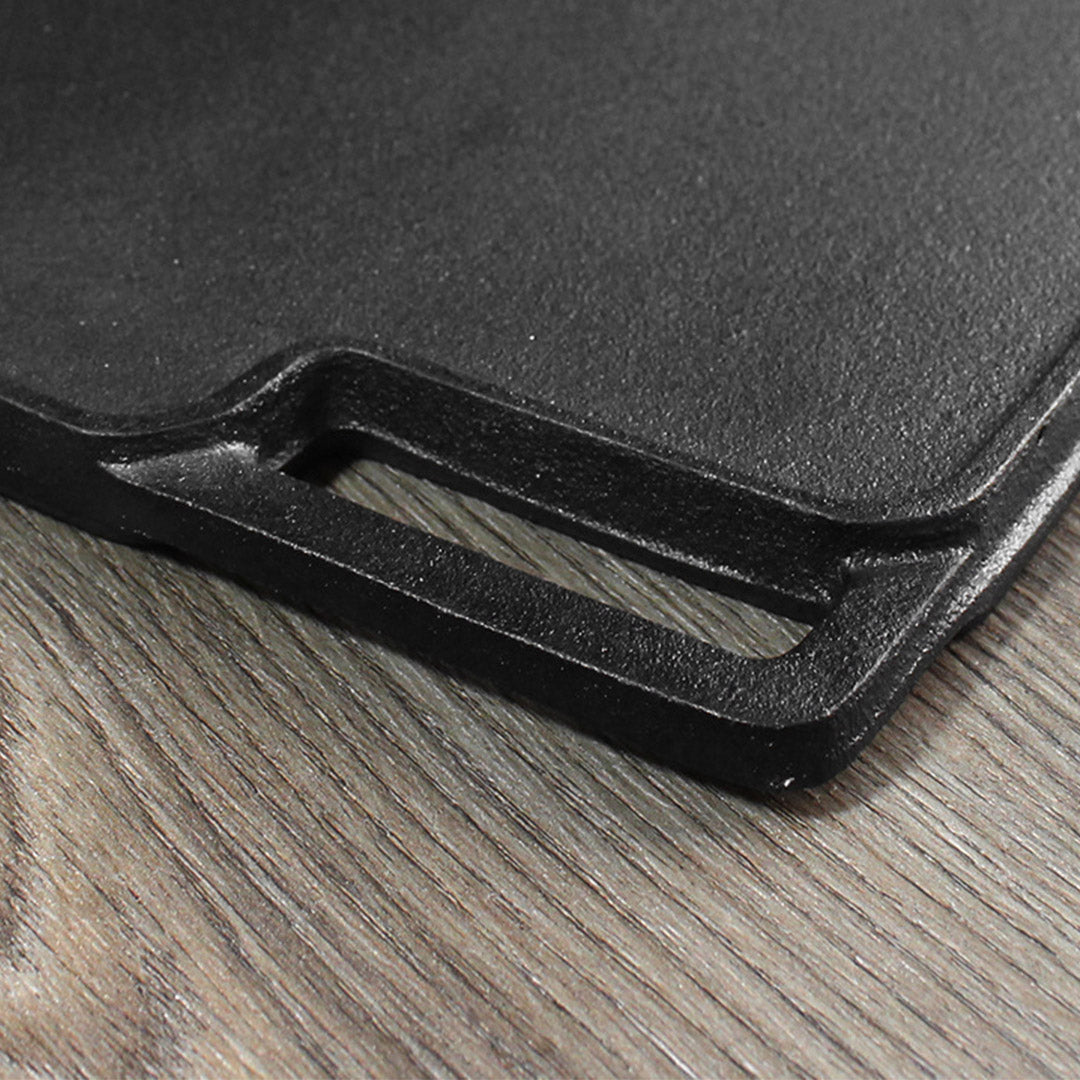 45cm Rectangular Cast Iron BBQ Grill Tray with Handle