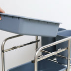3 Tier Trolley Cart Five Buckets Square 80x43x89cm Round